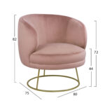 ΠΟΛΥΘΡΟΝΑ ΑΠΟ ΒΕΛΟΥΔΟ ΣΑΠΙΟ ΜΗΛΟ ΜΕ ΧΡΥΣΗ ΒΑΣΗ ARIEN LH10.8403.02 80x75x82Υ εκ. - Image 2