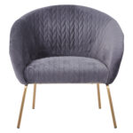 ΠΟΛΥΘΡΟΝΑ JOYCE ΒΕΛΟΥΔΟ ΓΚΡΙ ΚΑΙ ΜΕΤΑΛΛΙΚΑ ΠΟΔΙΑ LH10.8549.01 80X76X75Y εκ. - Image 3