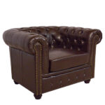 ΠΟΛΥΘΡΟΝΑ T.CHESTERFIELD POLINA LH10.3011.01 PU ΣΚΟΥΡΟ ΚΑΦΕ 110x90x73Yεκ. - Image 2