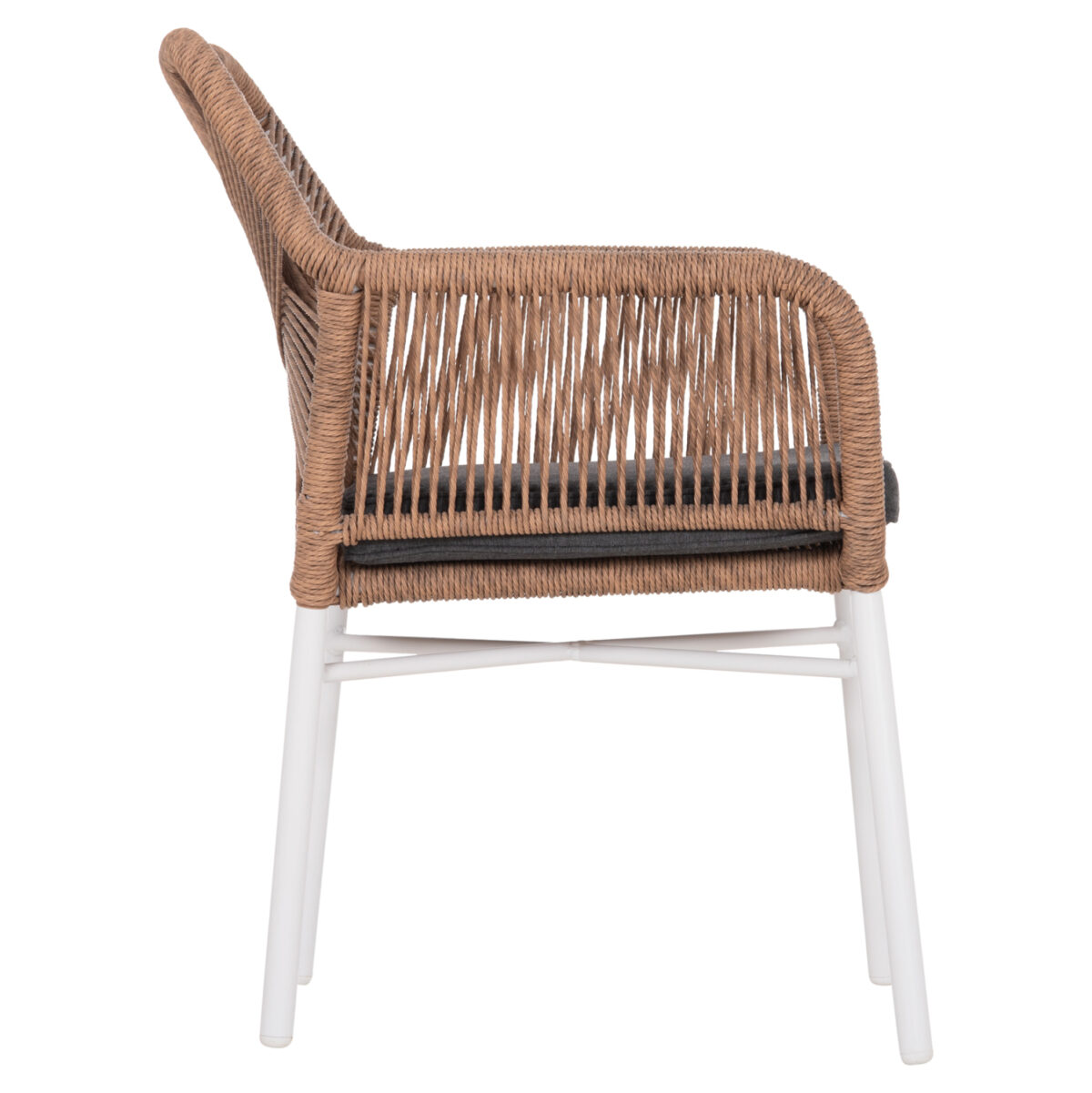 ΠΟΛΥΘΡΟΝΑ TOPIN LH10.6048.01 ΑΛΟΥΜΙΝΙΟ ΛΕΥΚΟ-P.E. RATTAN ΑΝΟΙΧΤΟ ΚΑΦΕ-ΜΑΞΙΛΑΡΙ ΓΚΡΙ 58x60x83Υ εκ - Image 4