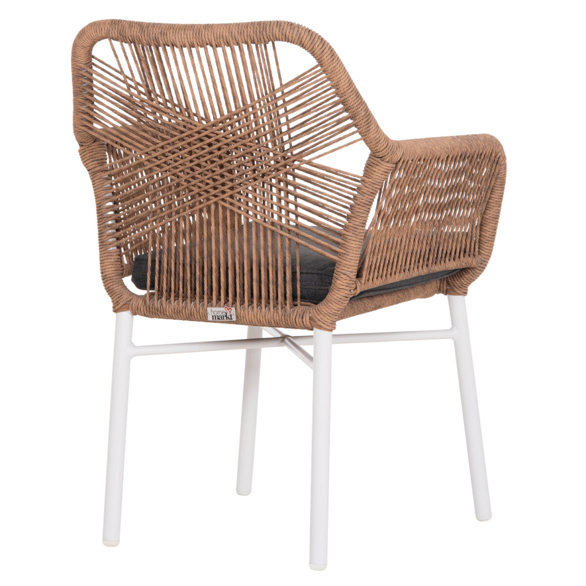 ΠΟΛΥΘΡΟΝΑ TOPIN LH10.6048.01 ΑΛΟΥΜΙΝΙΟ ΛΕΥΚΟ-P.E. RATTAN ΑΝΟΙΧΤΟ ΚΑΦΕ-ΜΑΞΙΛΑΡΙ ΓΚΡΙ 58x60x83Υ εκ - Image 5