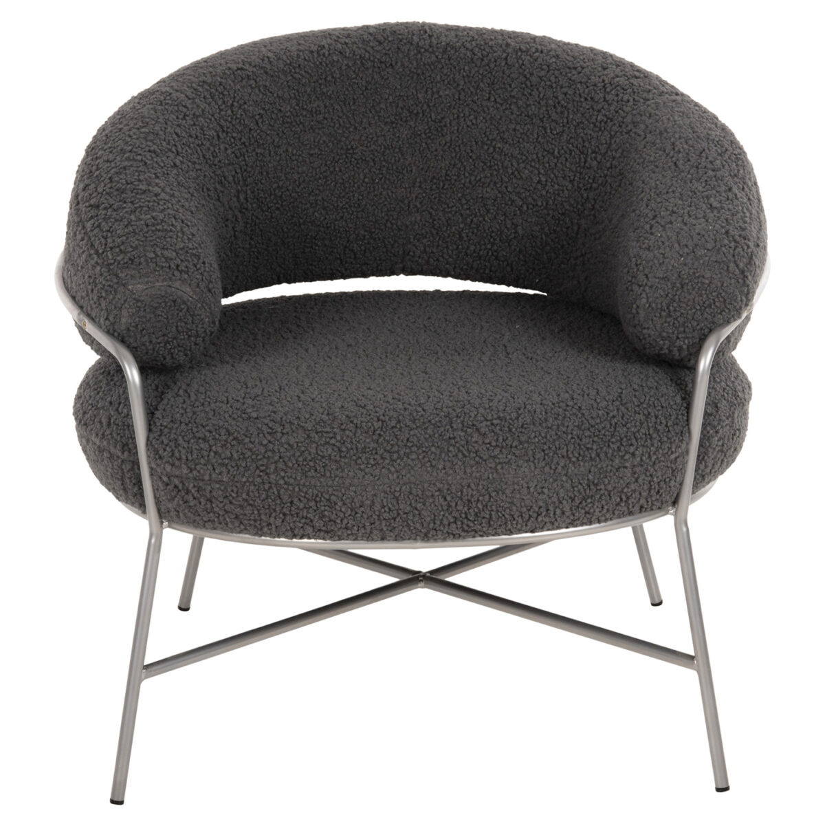 ΠΟΛΥΘΡΟΝΑ TRUDI LH10.8639.21 ΑΠΟ ΜΠΟΥΚΛΕ ΓΚΡΙ ΜΕ ΑΣΗΜΙ ΜΕΤΑΛΛΙΚΟ ΣΚΕΛΕΤΟ 84x79x76Υ εκ. - Image 3