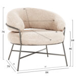 ΠΟΛΥΘΡΟΝΑ TRUDI LH10.8639.23 ΑΠΟ ΜΠΟΥΚΛΕ ΛΕΥΚΟ ΜΕ ΑΣΗΜΙ ΣΚΕΛΕΤΟ 84x79x76Υ εκ. - Image 2