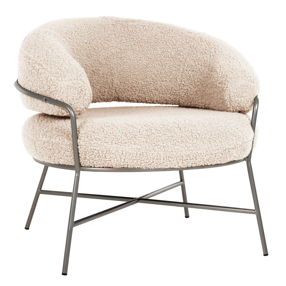 ΠΟΛΥΘΡΟΝΑ TRUDI LH10.8639.23 ΑΠΟ ΜΠΟΥΚΛΕ ΛΕΥΚΟ ΜΕ ΑΣΗΜΙ ΣΚΕΛΕΤΟ 84x79x76Υ εκ. - Image 1