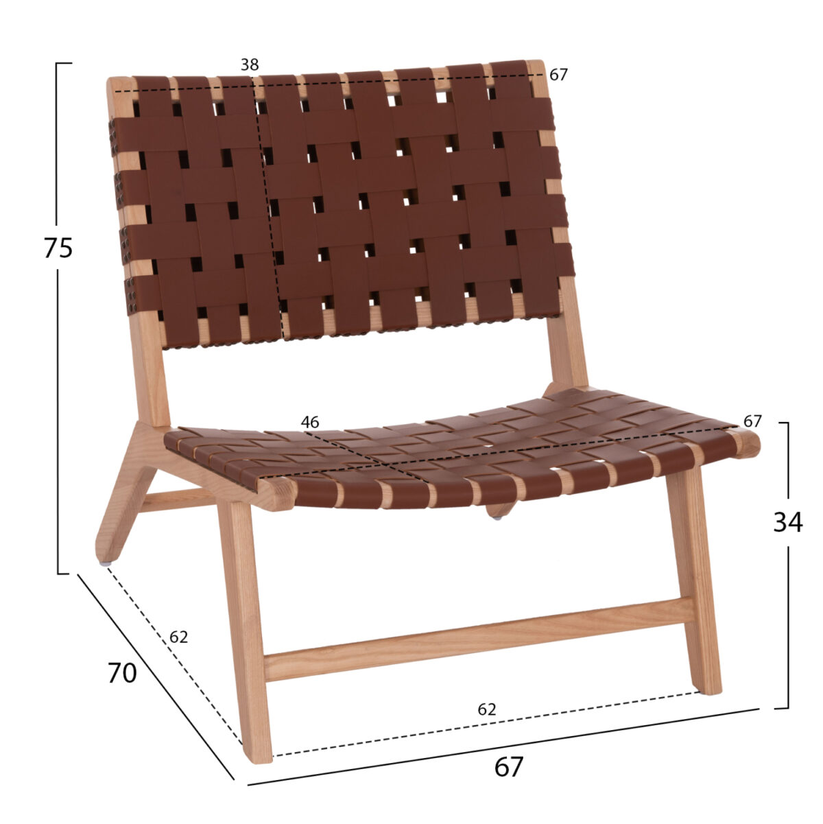ΠΟΛΥΘΡΟΝΑ LH10.9326.01 FELIPE ΞΥΛΟ ΤΟΟΝ ΜΕ ΠΛΕΞΗ PU 67x70x75Y εκ. - Image 2