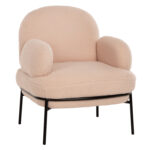 ΠΟΛΥΘΡΟΝΑ AGNES LH10.9525.20 ΕΚΡΟΥ ΜΠΟΥΚΛΕ-ΜΑΥΡΑ ΜΕΤΑΛΛΙΚΑ ΠΟΔΙΑ 74x71x83Υεκ.