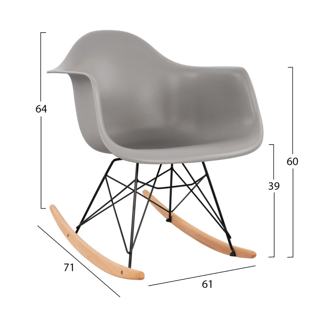 ΠΟΛΥΘΡΟΝΑ ΚΟΥΝΙΣΤΗ ΜΕ ΚΑΘΙΣΜΑ ΓΚΡΙ MIRTO & ΜΑΥΡΟ ΣΚΕΛΕΤΟ LH10.0035.20 61x71x64 εκ. - Image 2