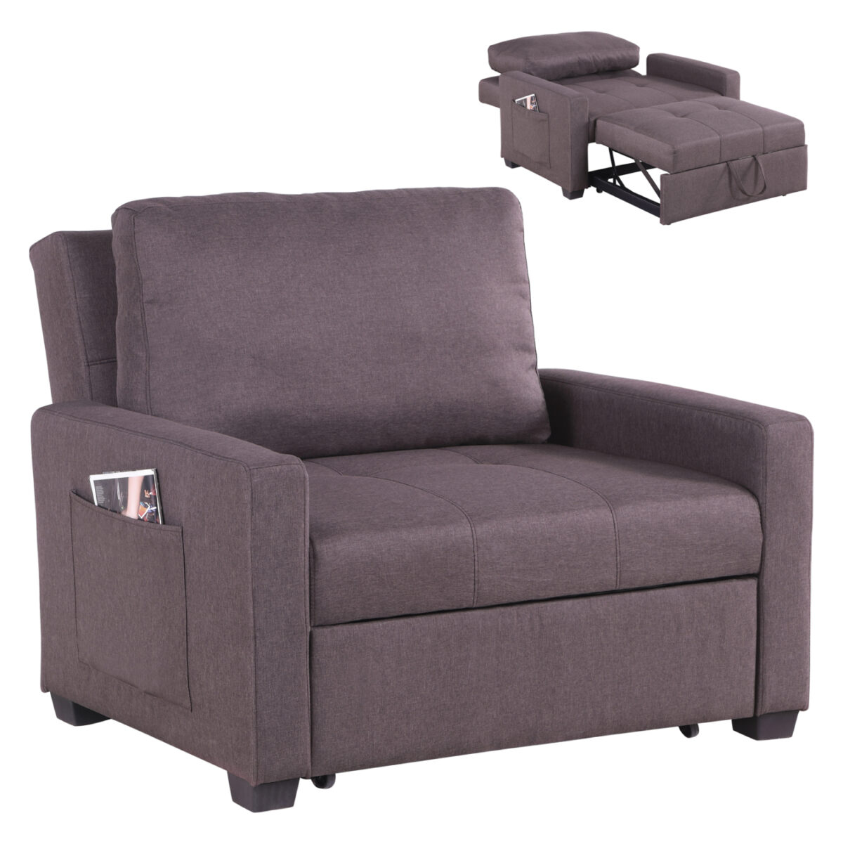 ΠΟΛΥΘΡΟΝΑ-ΚΡΕΒΑΤΙ KANNA LH10.3083.01 ΚΑΦΕ ΥΦΑΣΜΑ 112x96x85Υεκ. - Image 1