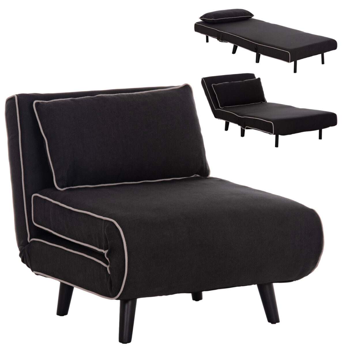 ΠΟΛΥΘΡΟΝΑ ΚΡΕΒΑΤΙ BRAXTON LH10.8425.03 ΜΑΥΡΟ ΥΦΑΣΜΑ 78x88x78Υεκ. - Image 1