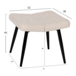 ΠΟΛΥΘΡΟΝΑ ΜΠΕΡΖΕΡΑ CRAWLEY ΜΕ ΥΠΟΠΟΔΙΟ LH10.8918.25 ΥΦΑΣΜΑ ΜΠΟΥΚΛΕ ΛΕΥΚΟ 70x74x105Y εκ. - Image 3