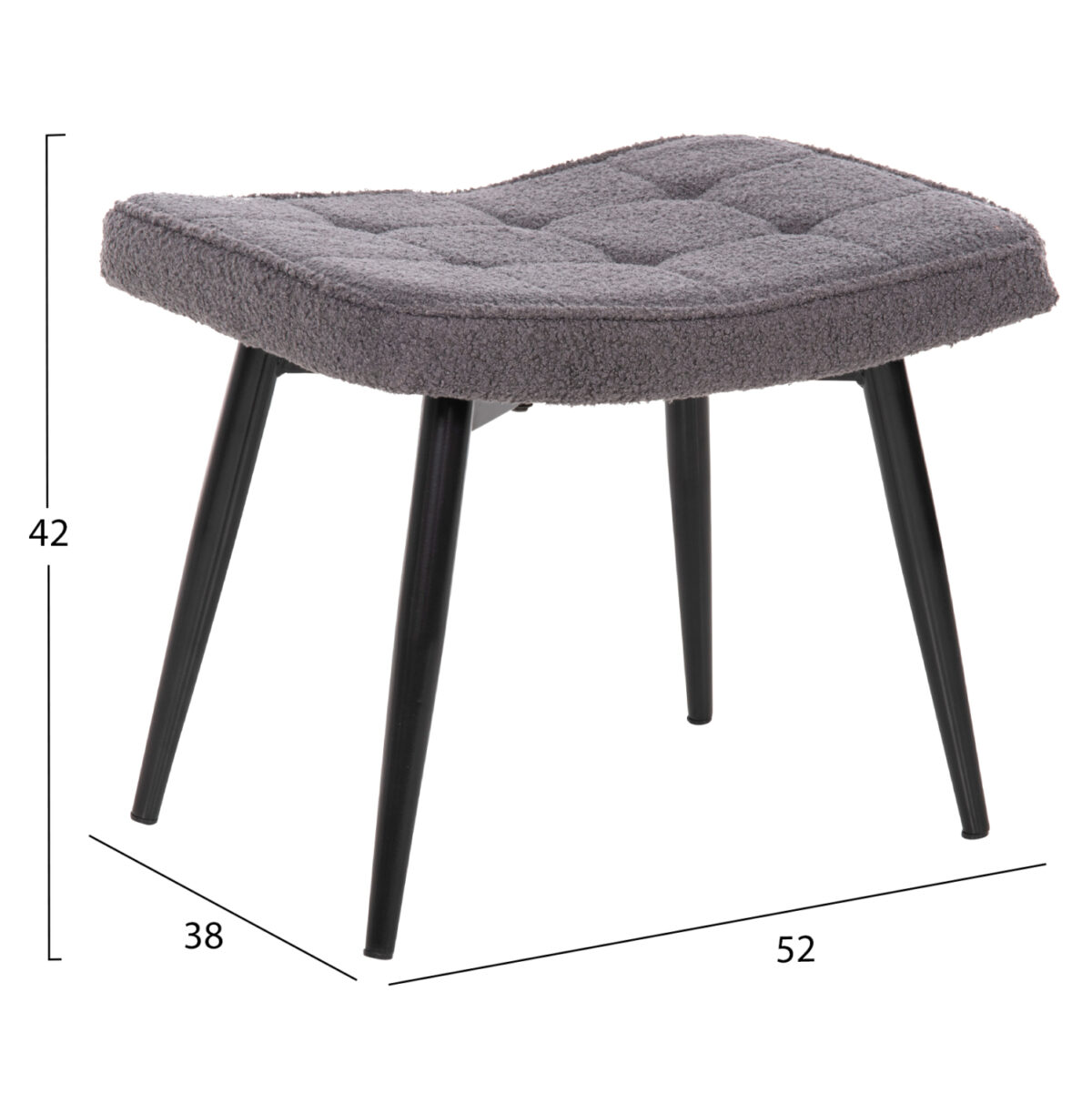 ΠΟΛΥΘΡΟΝΑ ΜΠΕΡΖΕΡΑ CRAWLEY ΜΕ ΥΠΟΠΟΔΙΟ LH10.8918.21 ΥΦΑΣΜΑ ΜΠΟΥΚΛΕ ΓΚΡΙ 70x74x105Υ εκ. - Image 3