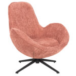 ΠΟΛΥΘΡΟΝΑ ΠΕΡΙΣΤΡΕΦΟΜΕΝΗ BRYNN LH10.9594.02 ΡΟΖ ΜΠΟΥΚΛΕ-ΜΑΥΡΗ ΜΕΤΑΛ. ΒΑΣΗ 88x76x88Υεκ