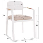 ΠΟΛΥΘΡΟΝΑ ΤΡΑΠΕΖΑΡΙΑΣ ELARA LH10.6414.02 ΛΕΥΚΟ ΑΛΟΥΜΙΝΙΟ-ΜΠΕΖ OLEFIN--TEAK 56x62x78Υεκ - Image 2