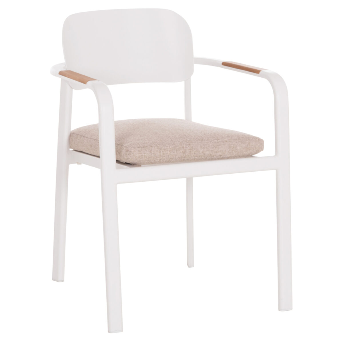 ΠΟΛΥΘΡΟΝΑ ΤΡΑΠΕΖΑΡΙΑΣ ELARA LH10.6414.02 ΛΕΥΚΟ ΑΛΟΥΜΙΝΙΟ-ΜΠΕΖ OLEFIN--TEAK 56x62x78Υεκ - Image 1