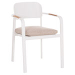 ΠΟΛΥΘΡΟΝΑ ΤΡΑΠΕΖΑΡΙΑΣ ELARA LH10.6414.02 ΛΕΥΚΟ ΑΛΟΥΜΙΝΙΟ-ΜΠΕΖ OLEFIN--TEAK 56x62x78Υεκ