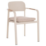 ΠΟΛΥΘΡΟΝΑ ΤΡΑΠΕΖΑΡΙΑΣ ELARA LH10.6414.05 ΜΠΕΖ ΑΛΟΥΜΙΝΙΟ-OLEFIN--ΞΥΛΟ TEAK 56x62x78Υεκ.