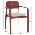 ΠΟΛΥΘΡΟΝΑ ΤΡΑΠΕΖΑΡΙΑΣ ELARA LH10.6414.07 ΚΕΡΑΜΙΔΙ ΑΛΟΥΜΙΝΙΟ-ΜΠΕΖ OLEFIN--TEAK 56x62x78Υεκ - Image 2