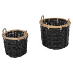 ΣΕΤ 2 ΚΑΛΑΘΙΑ POTTS LH10.4379 ΜΑΥΡO&ΦΥΣΙΚΟ ΧΡΩΜΑ- CL RATTAN Φ61+Φ45εκ. - Image 4