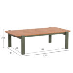 ΣΕΤ ΣΑΛΟΝΙ ΕΞ.ΧΩΡΟΥ 4ΤΜΧ ELARA LH10.6195.06 ΠΡΑΣΙΝΟ ΑΛΟΥΜΙΝΙΟ-ΜΠΕΖ OLEFIN-TEAK ΦΥΣΙΚΟ - Image 4