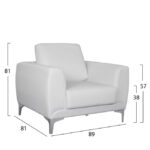 ΣΕΤ ΣΑΛΟΝΙΟΥ 3ΤΜΧ  KENZIE ΜΕ ΛΕΥΚΟ PU LH10.10329.01 - Image 2