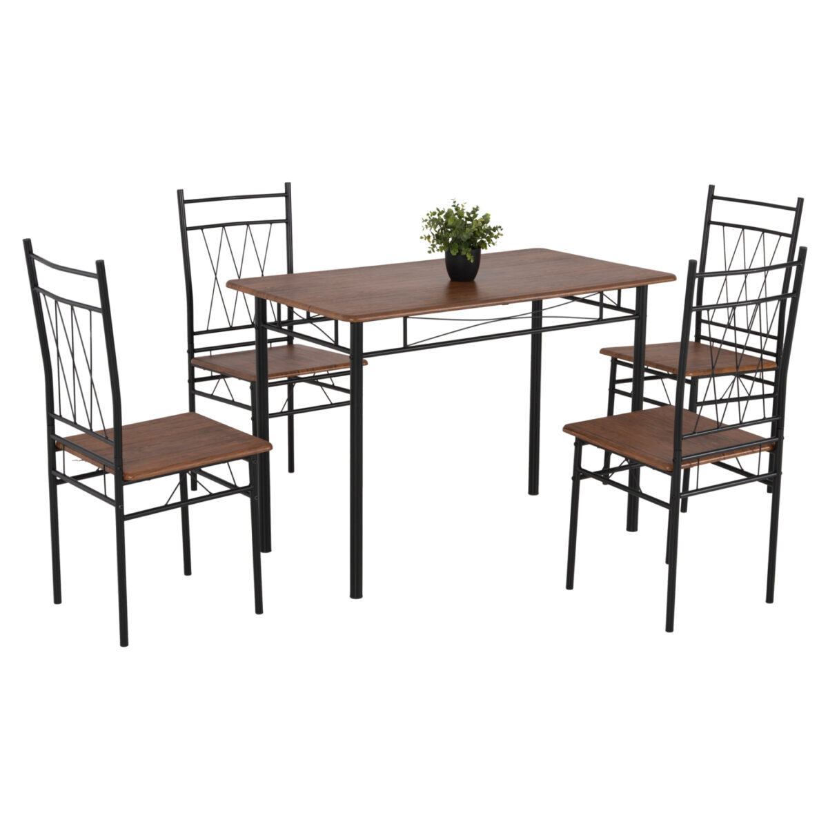 set-trapezarias-5tmch-fb91800501-metallo ΣΕΤ ΤΡΑΠΕΖΑΡΙΑΣ 5ΤΜΧ PRAIORY LH10.18005.01 ΜΕΤΑΛΛΟ ΜΑΥΡΟ ΜΑΤ-MDF ΚΑΡΥΔΙ 110x60x74Yεκ. - Image 1