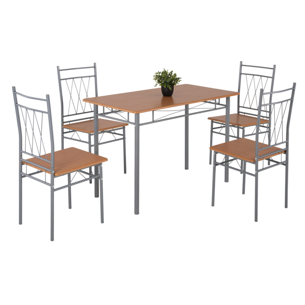 set-trapezarias-5tmch-fb91800502-metallo ΣΕΤ ΤΡΑΠΕΖΑΡΙΑΣ 5ΤΜΧ PRAIORY LH10.18005.02 ΜΕΤΑΛΛΟ ΑΣΗΜΙ-MDF ΣΟΝΑΜΑ 110x60x74Yεκ. - Image 1