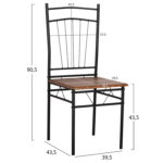 ΣΕΤ ΤΡΑΠΕΖΑΡΙΑΣ 5ΤΜΧ PEARY LH10.9416.11 ΜΕΤΑΛΛΟ ΜΑΥΡΟ-MDF ΚΑΡΥΔΙ 110x60x74Yεκ. - Image 2