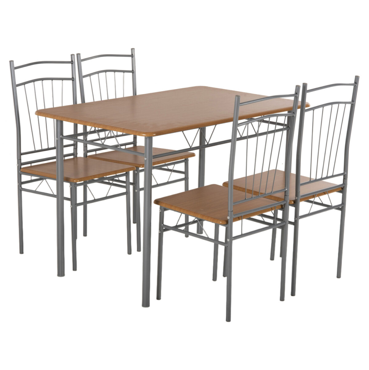 ΣΕΤ ΤΡΑΠΕΖΑΡΙΑΣ 5ΤΜΧ PEARY LH10.9416.12 ΜΕΤΑΛΛΟ ΑΣΗΜΙ-MDF ΣΟΝΑΜΑ 110x60x74Yεκ. - Image 5