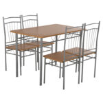 ΣΕΤ ΤΡΑΠΕΖΑΡΙΑΣ 5ΤΜΧ PEARY LH10.9416.12 ΜΕΤΑΛΛΟ ΑΣΗΜΙ-MDF ΣΟΝΑΜΑ 110x60x74Yεκ. - Image 5