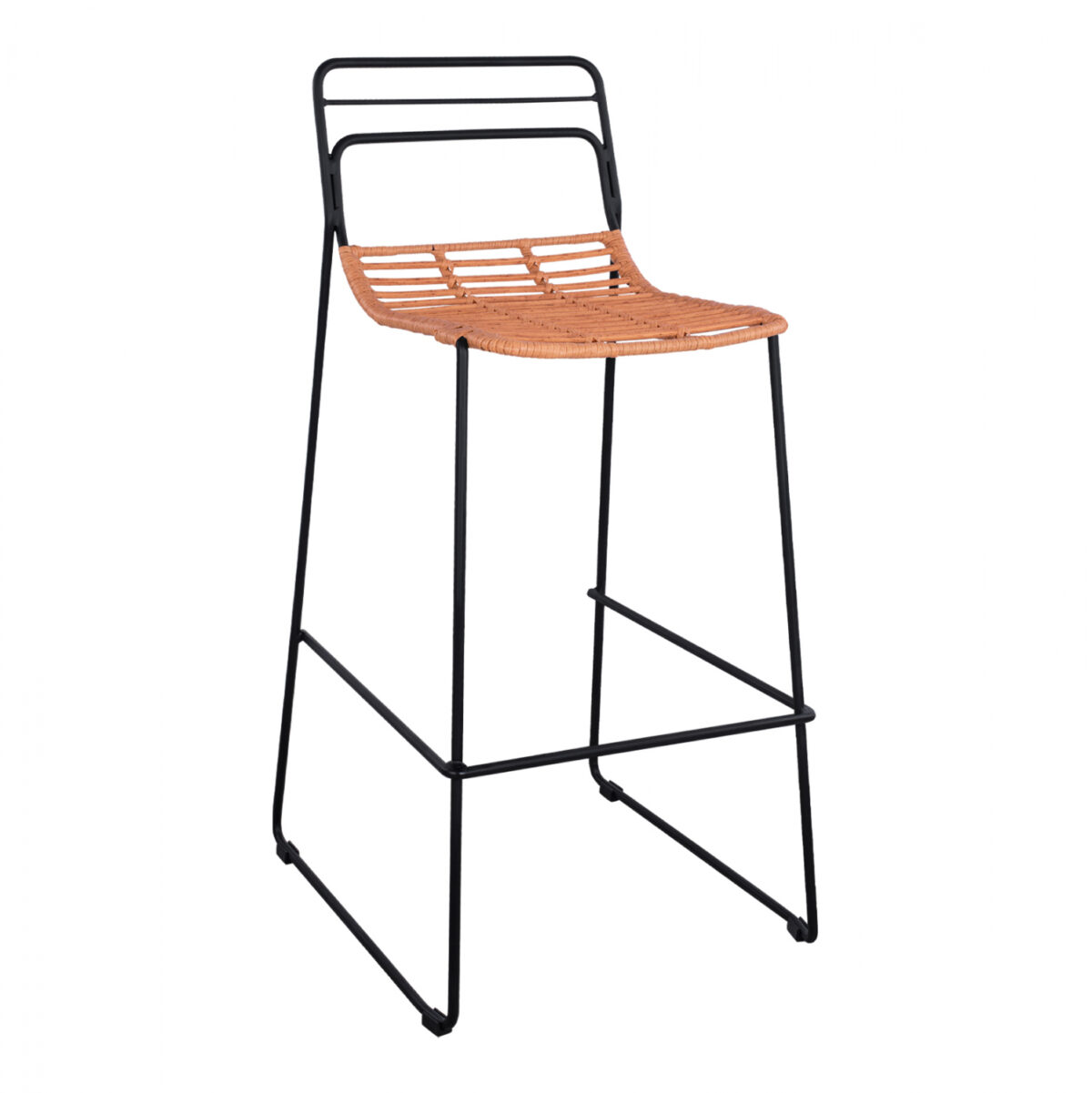 ΣΚΑΜΠΟ ΜΕΤΑΛΛΙΚΟ ALLEGRA LH10.5642 ΜΕ WICKER ΣΕ ΜΠΕΖ ΑΠΟΧΡΩΣΗ 48x53x100 εκ. - Image 1