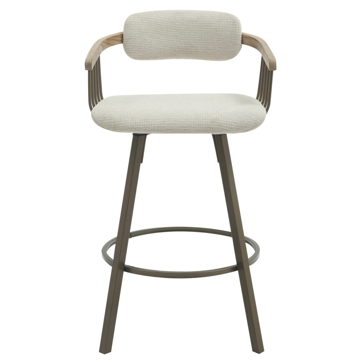 ΣΚΑΜΠΟ ΜΠΑΡ ΠΕΡΙΣΤΡΕΦ. LANG LH10.9990.01 ΜΕΤ.ΠΟΔΙΑ ΧΑΛΚΙΝΑ-ΕΚΡΟΥ ΥΦΑΣΜΑ 51,5x48,5x89,5Υ - Image 3