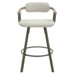 ΣΚΑΜΠΟ ΜΠΑΡ ΠΕΡΙΣΤΡΕΦ. LANG LH10.9990.01 ΜΕΤ.ΠΟΔΙΑ ΧΑΛΚΙΝΑ-ΕΚΡΟΥ ΥΦΑΣΜΑ 51,5x48,5x89,5Υ - Image 3