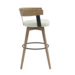 ΣΚΑΜΠΟ ΜΠΑΡ ΠΕΡΙΣΤΡΕΦΟΜΕΝΟ LANI LH10.9988.01 ΠΟΔΙΑ ΟΞΙΑΣ-ΕΚΡΟΥ ΥΦΑΣΜΑ 55x55x97Υεκ. - Image 4