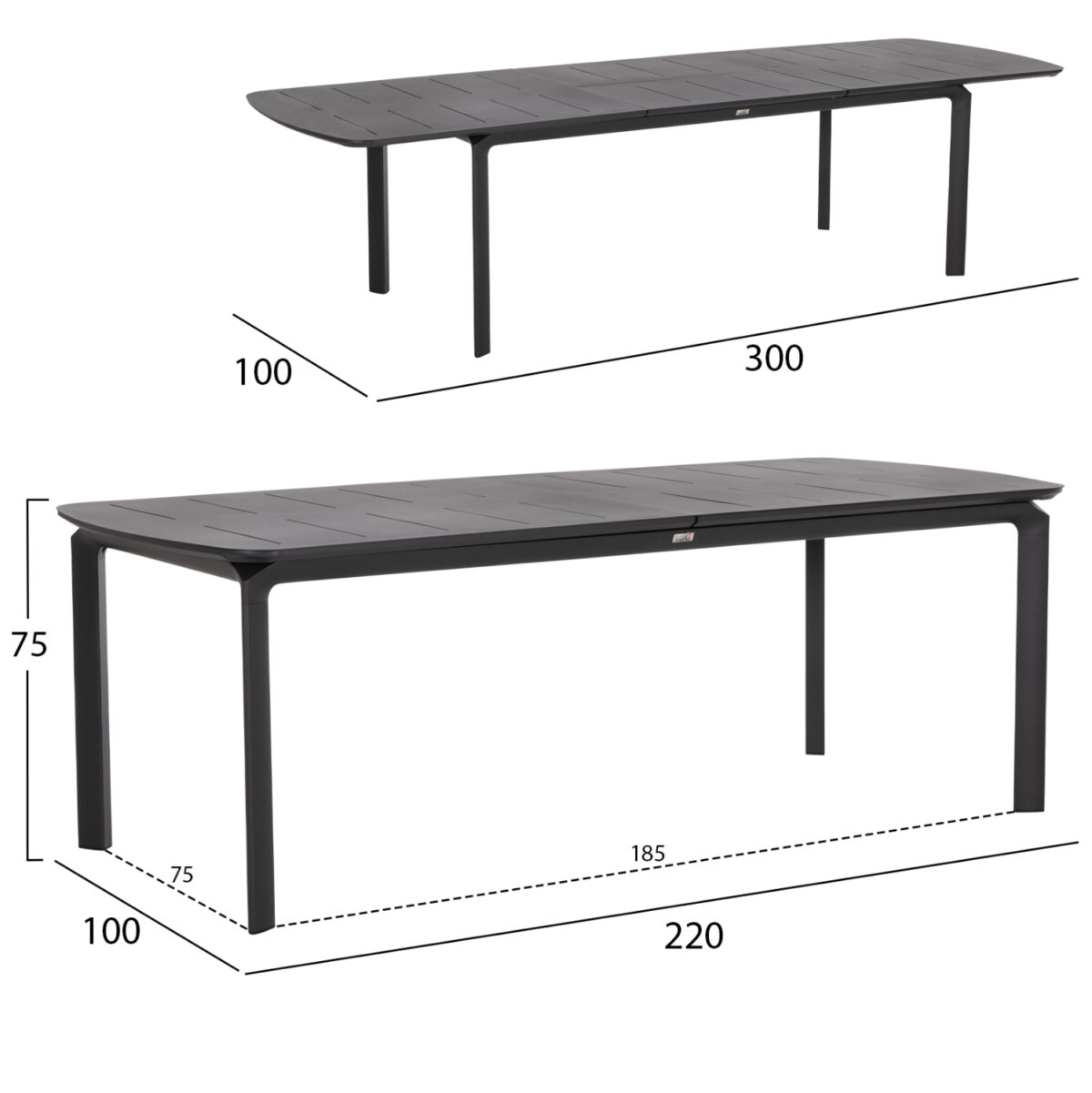 ΤΡΑΠΕΖΙ ΕΠΕΚΤΕΙΝΟΜΕΝΟ SYMPO LH10.6415.01 ΓΚΡΙ ΑΛΟΥΜΙΝΙΟ 220-300x100x75Υεκ - Image 2
