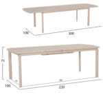 ΤΡΑΠΕΖΙ ΕΠΕΚΤΕΙΝΟΜΕΝΟ SYMPO LH10.6415.05 ΜΠΕΖ ΑΛΟΥΜΙΝΙΟ 220-300x100x75Υεκ - Image 2