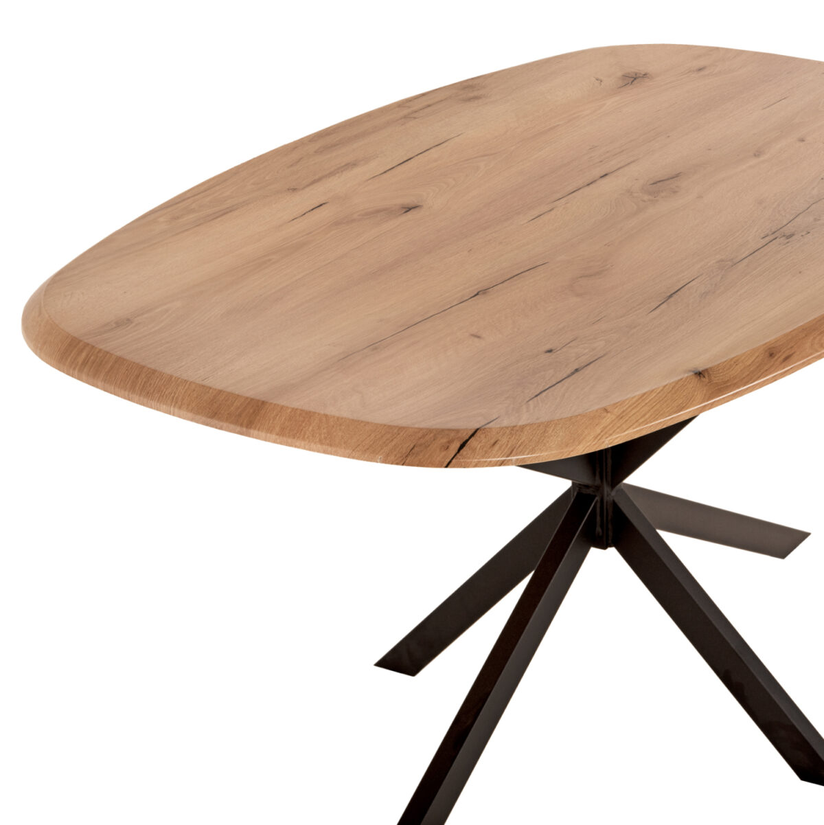 ΤΡΑΠΕΖΙ ΟΒΑΛ RODDEN LH10.11903.01 ΜΕ WERZALIT ΦΥΣΙΚΟ-ΜΑΥΡΗ ΧΙΑΣΤΙ ΒΑΣΗ 146x94x75Υεκ - Image 4