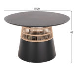 ΤΡΑΠΕΖΙ ΣΤΡΟΓΓΥΛΟ SAEID LH10.6106.01 ΑΝΘΡΑΚΙ ΑΛΟΥΜΙΝΙΟ-ΜΠΕΖ ΣΧΟΙΝΙ Φ120x75Υεκ. - Image 2