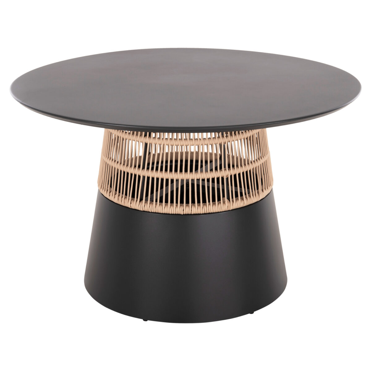 ΤΡΑΠΕΖΙ ΣΤΡΟΓΓΥΛΟ SAEID LH10.6106.01 ΑΝΘΡΑΚΙ ΑΛΟΥΜΙΝΙΟ-ΜΠΕΖ ΣΧΟΙΝΙ Φ120x75Υεκ. - Image 1