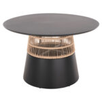 ΤΡΑΠΕΖΙ ΣΤΡΟΓΓΥΛΟ SAEID LH10.6106.01 ΑΝΘΡΑΚΙ ΑΛΟΥΜΙΝΙΟ-ΜΠΕΖ ΣΧΟΙΝΙ Φ120x75Υεκ.