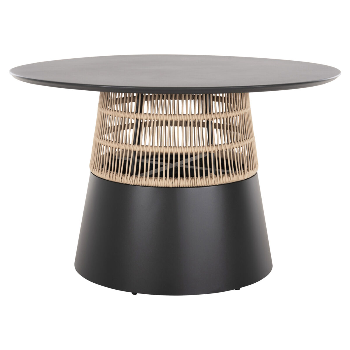 ΤΡΑΠΕΖΙ ΣΤΡΟΓΓΥΛΟ SAEID LH10.6106.01 ΑΝΘΡΑΚΙ ΑΛΟΥΜΙΝΙΟ-ΜΠΕΖ ΣΧΟΙΝΙ Φ120x75Υεκ. - Image 3