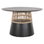 ΤΡΑΠΕΖΙ ΣΤΡΟΓΓΥΛΟ SAEID LH10.6106.01 ΑΝΘΡΑΚΙ ΑΛΟΥΜΙΝΙΟ-ΜΠΕΖ ΣΧΟΙΝΙ Φ120x75Υεκ. - Image 3