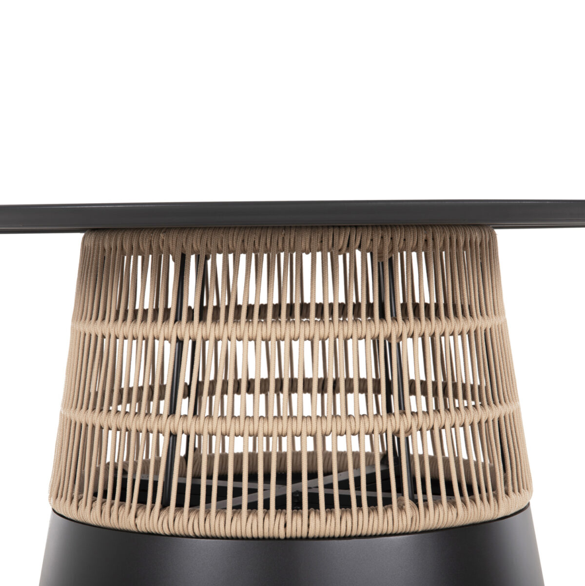 ΤΡΑΠΕΖΙ ΣΤΡΟΓΓΥΛΟ SAEID LH10.6106.01 ΑΝΘΡΑΚΙ ΑΛΟΥΜΙΝΙΟ-ΜΠΕΖ ΣΧΟΙΝΙ Φ120x75Υεκ. - Image 5