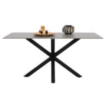 ΤΡΑΠΕΖΙ ΤΡΑΠΕΖΑΡΙΑΣ SYNTEC LH10.9308.03 SINTERED STONE ΓΚΡΙ ΜΕΤΑΛΛΙΚΑ ΠΟΔΙΑ 160x90x75Υεκ. - Image 3