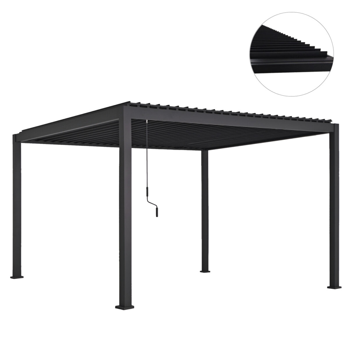 ΒΙΟΚΛΙΜΑΤΙΚΗ ΠΕΡΓΚΟΛΑ ΑΛΟΥΜΙΝΙΟΥ DOMECIL LH10.6612.01 ΜΕ ΜΕΤΑΛ. ΠΕΡΣΙΔΕΣ--300x400x240Υ - Image 1