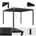 ΒΙΟΚΛΙΜΑΤΙΚΗ ΠΕΡΓΚΟΛΑ ΑΛΟΥΜΙΝΙΟΥ DOMECIL LH10.6612.01 ΜΕ ΜΕΤΑΛ. ΠΕΡΣΙΔΕΣ--300x400x240Υ - Image 3