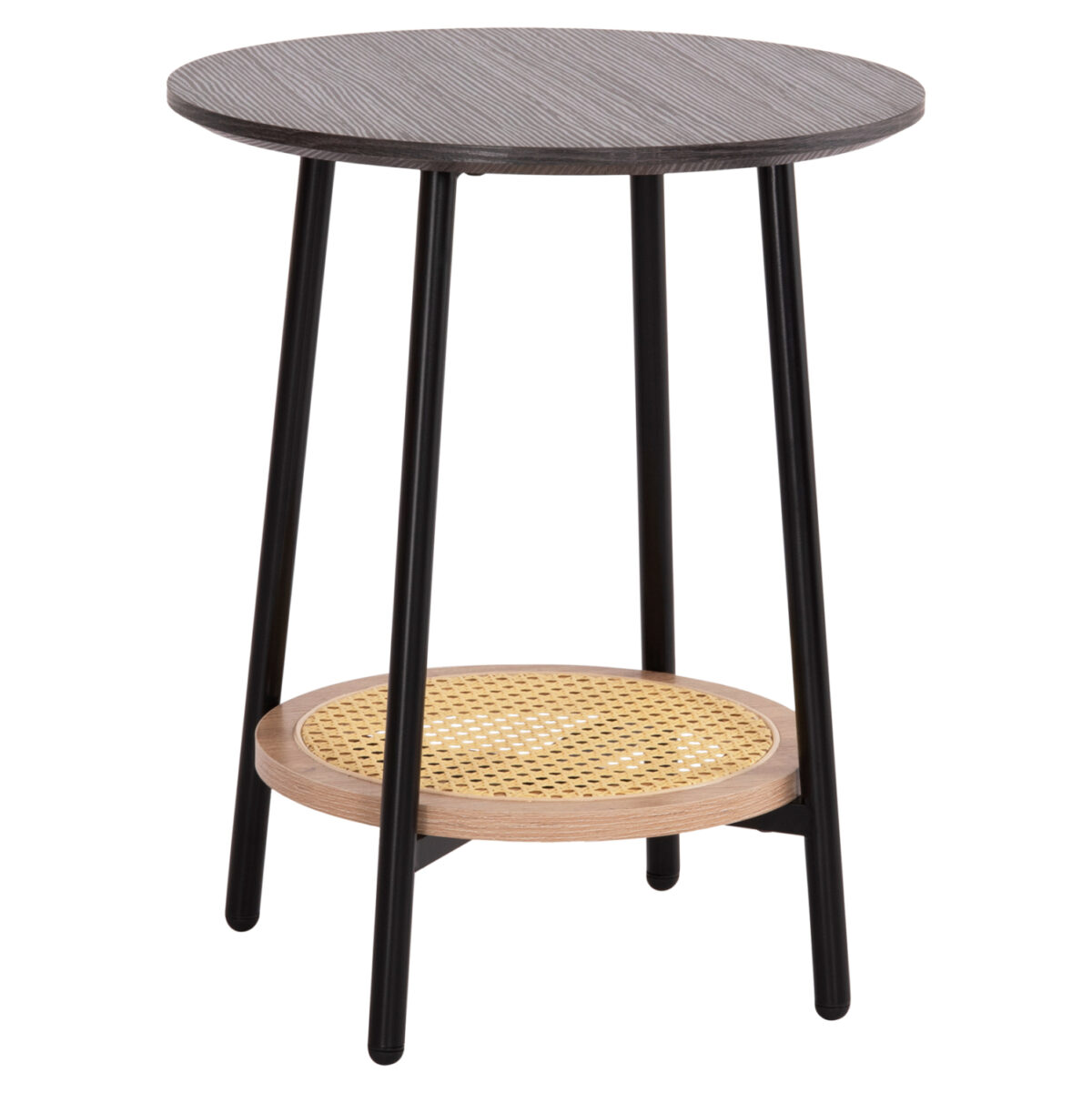 boithitiko-trapezaki-fb918034-mdf-se-zeb ΒΟΗΘΗΤΙΚΟ ΤΡΑΠΕΖAKI SEWELL LH10.18034 MDF ΣΕ ZEBRANO-ΜΕΤΑΛΛΙΚΑ ΠΟΔΙΑ-WICKER Φ45x55Υεκ - Image 1