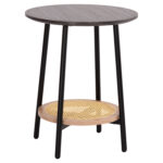 ΒΟΗΘΗΤΙΚΟ ΤΡΑΠΕΖAKI SEWELL LH10.18034 MDF ΣΕ ZEBRANO-ΜΕΤΑΛΛΙΚΑ ΠΟΔΙΑ-WICKER Φ45x55Υεκ