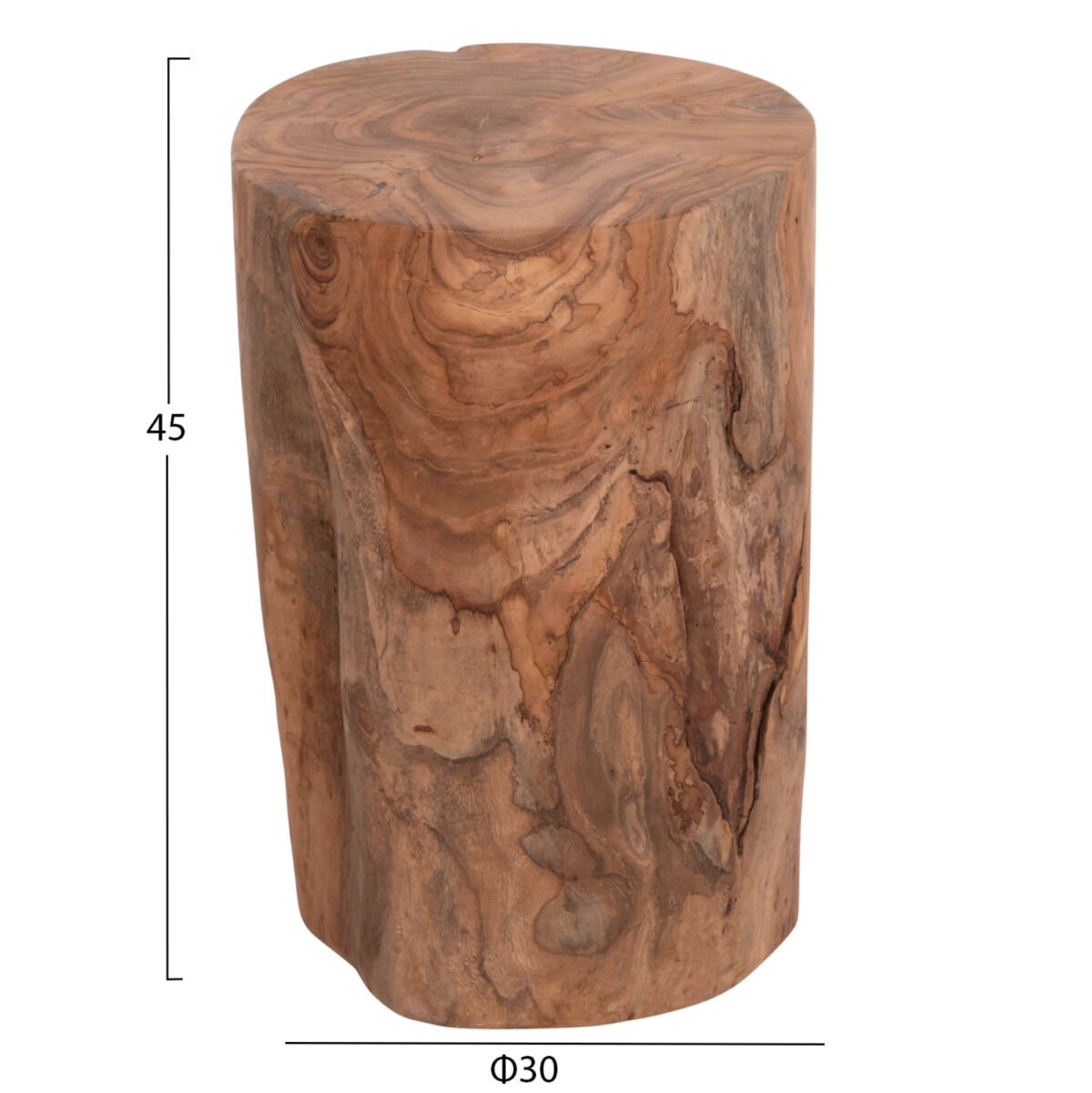 ΒΟΗΘΗΤΙΚΟ ΤΡΑΠΕΖΑΚΙ/ΣΚΑΜΠΟ TRONCO LH10.9374.21 ΞΥΛΟ TEAK--ΦΥΣΙΚΟ Φ30x45Υεκ. - Image 2