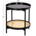 ΒΟΗΘΗΤΙΚΟ ΤΡΑΠΕΖΙ SEITZ LH10.18031 ΓΥΑΛΙ TOP-ΜΕΤΑΛΛΟ-RATTAN ΣΕ ΦΥΣΙΚΟ Φ50x56Υεκ. - Image 2