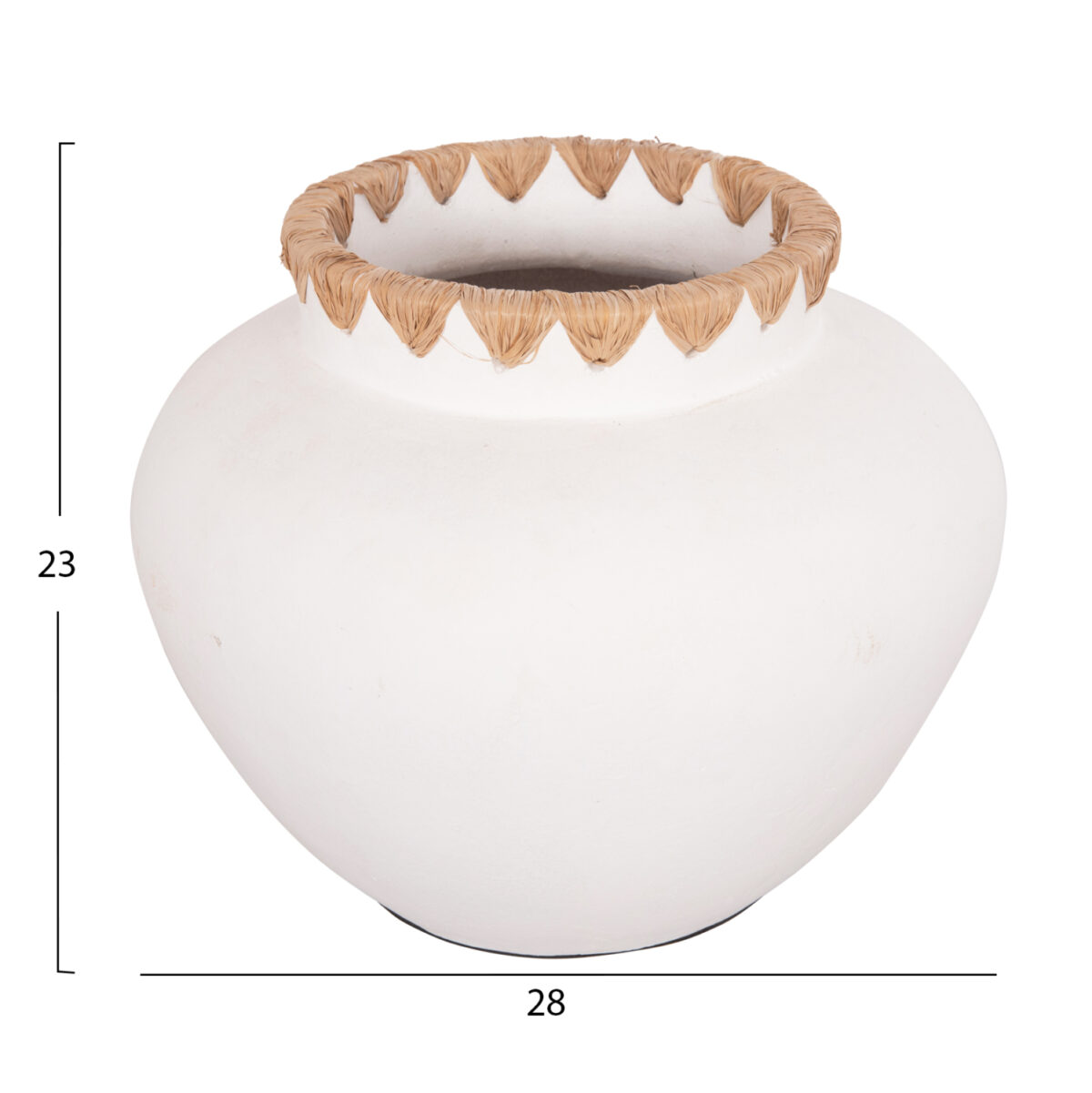 ΔΙΑΚΟΣΜΗΤΙΚΟ ΒΑΖΟ RENTON(M) LH10.4734 ΤΕΡΑΚΟΤΑ ΛΕΥΚΗ-ΠΛΕΞΗ ΨΑΘΑΣ ΣΤΟ ΣΤΟΜΙΟ Φ28x23Υεκ - Image 2